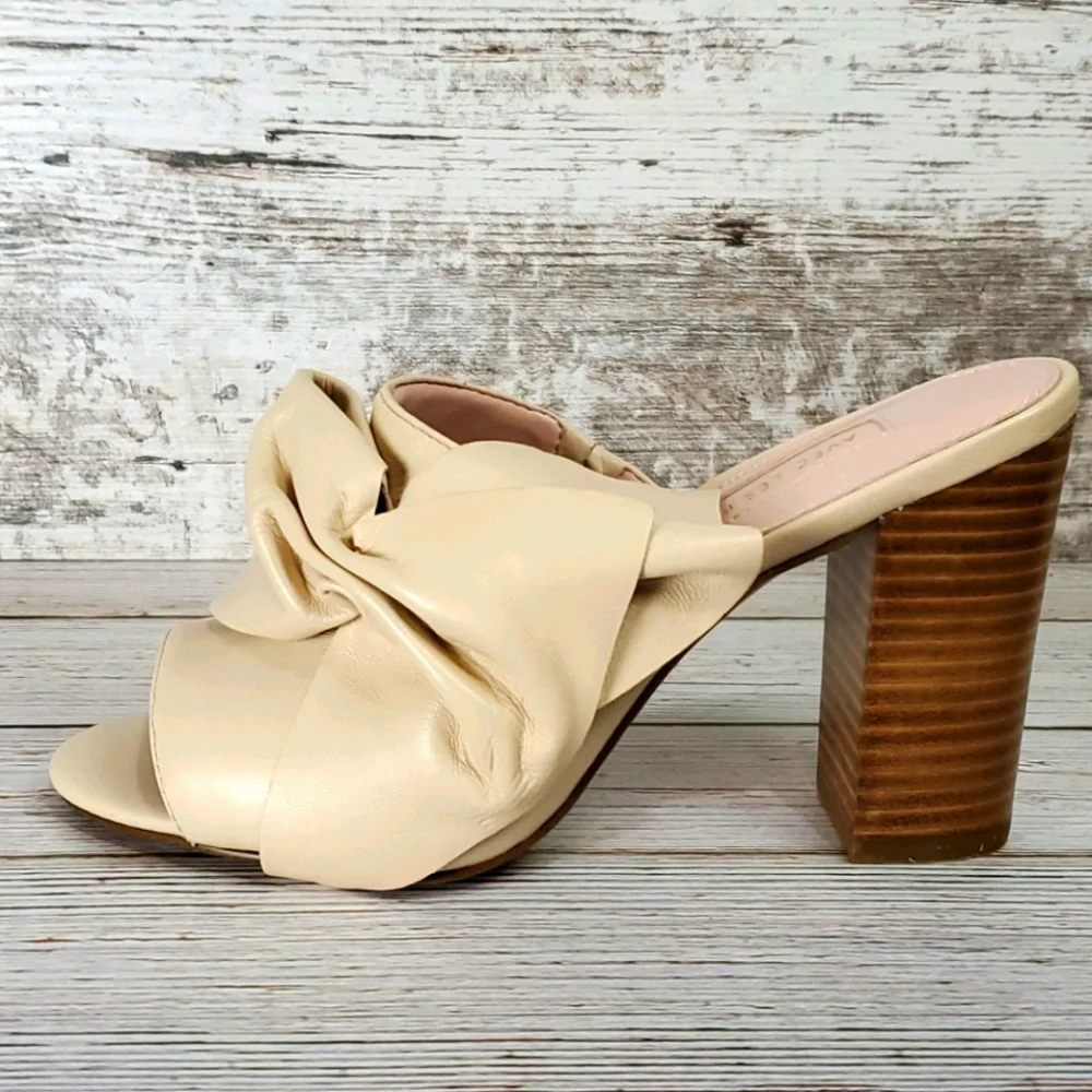 Avec Les Filles | Marie Pink Sand Nappa Leather Slide Sandals